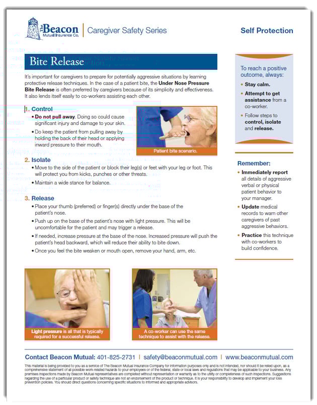 Bite Release Caregiver Guide Self Protection